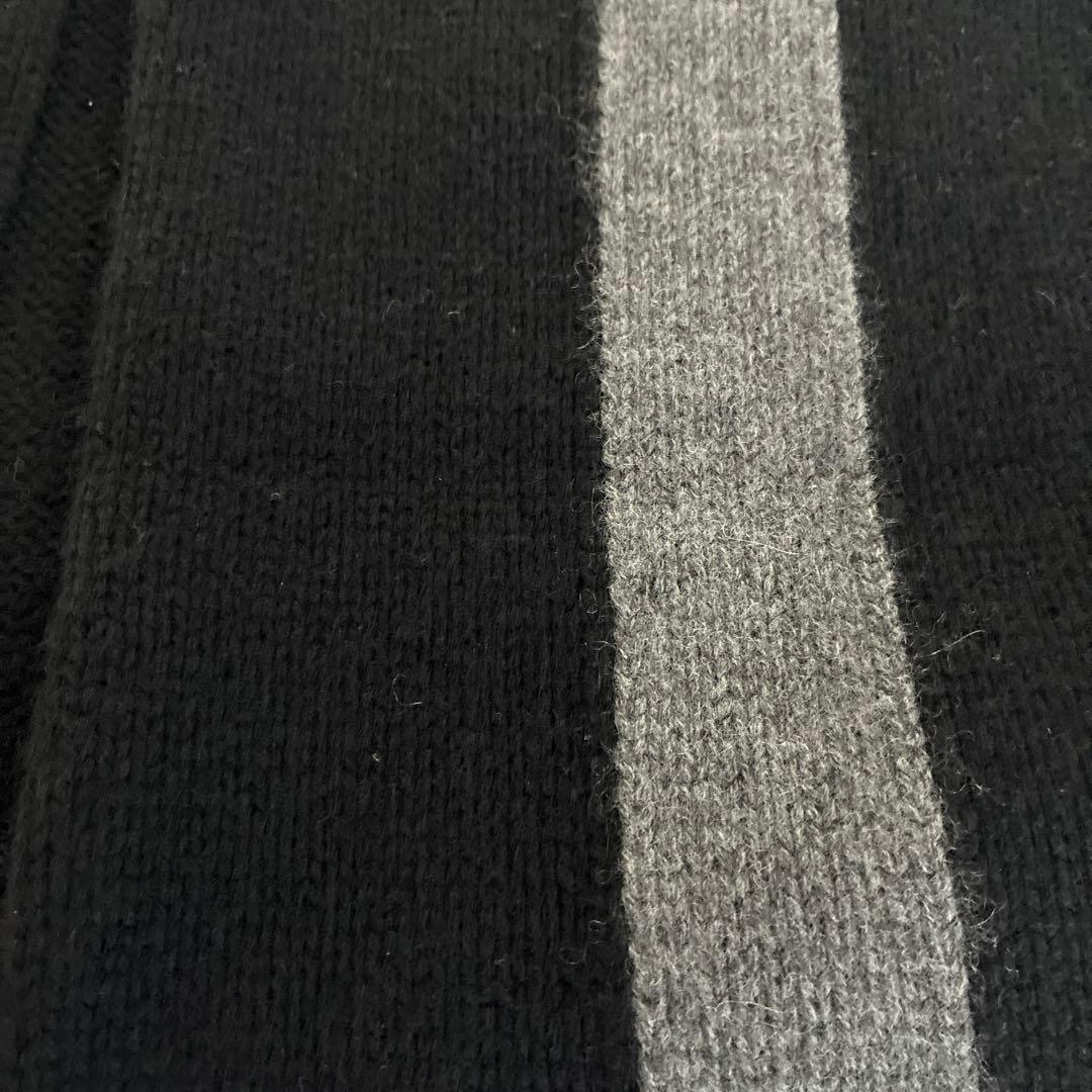 HERMES エルメス スヌード　マフラー　カシミヤ100 黒 グレー