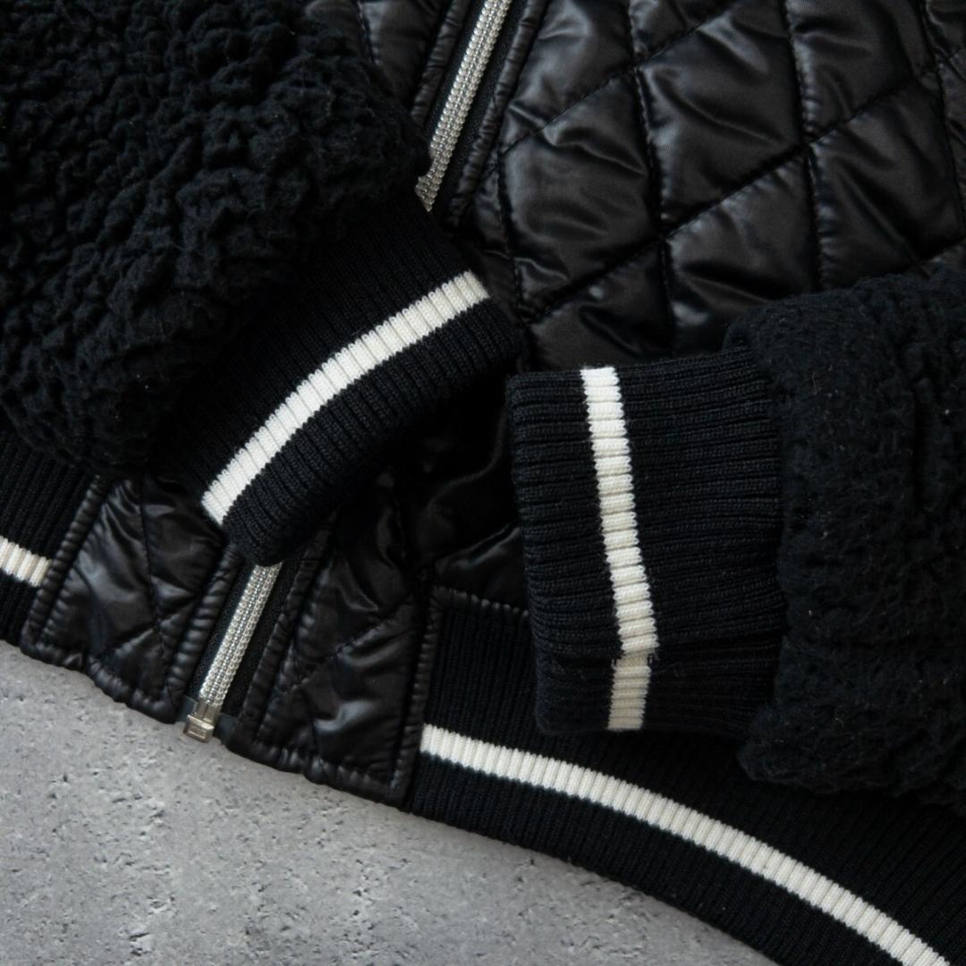 カステルバジャック キルティング ボア ジャケット ブルゾン 40 (M) 黒