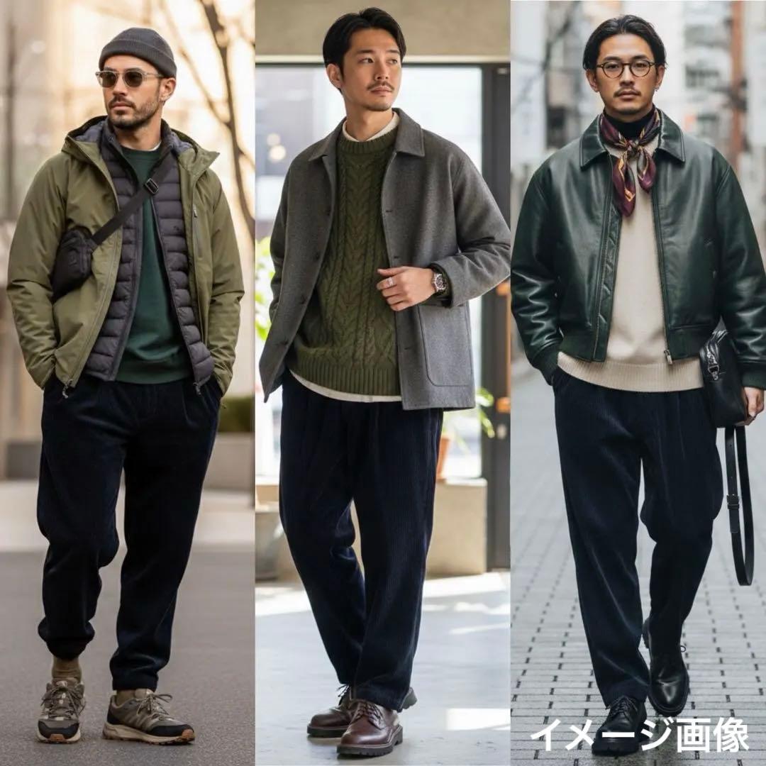 スティルバイハンド 太畝 コーデュロイ スラックス 46 ブラックネイビー 濃紺