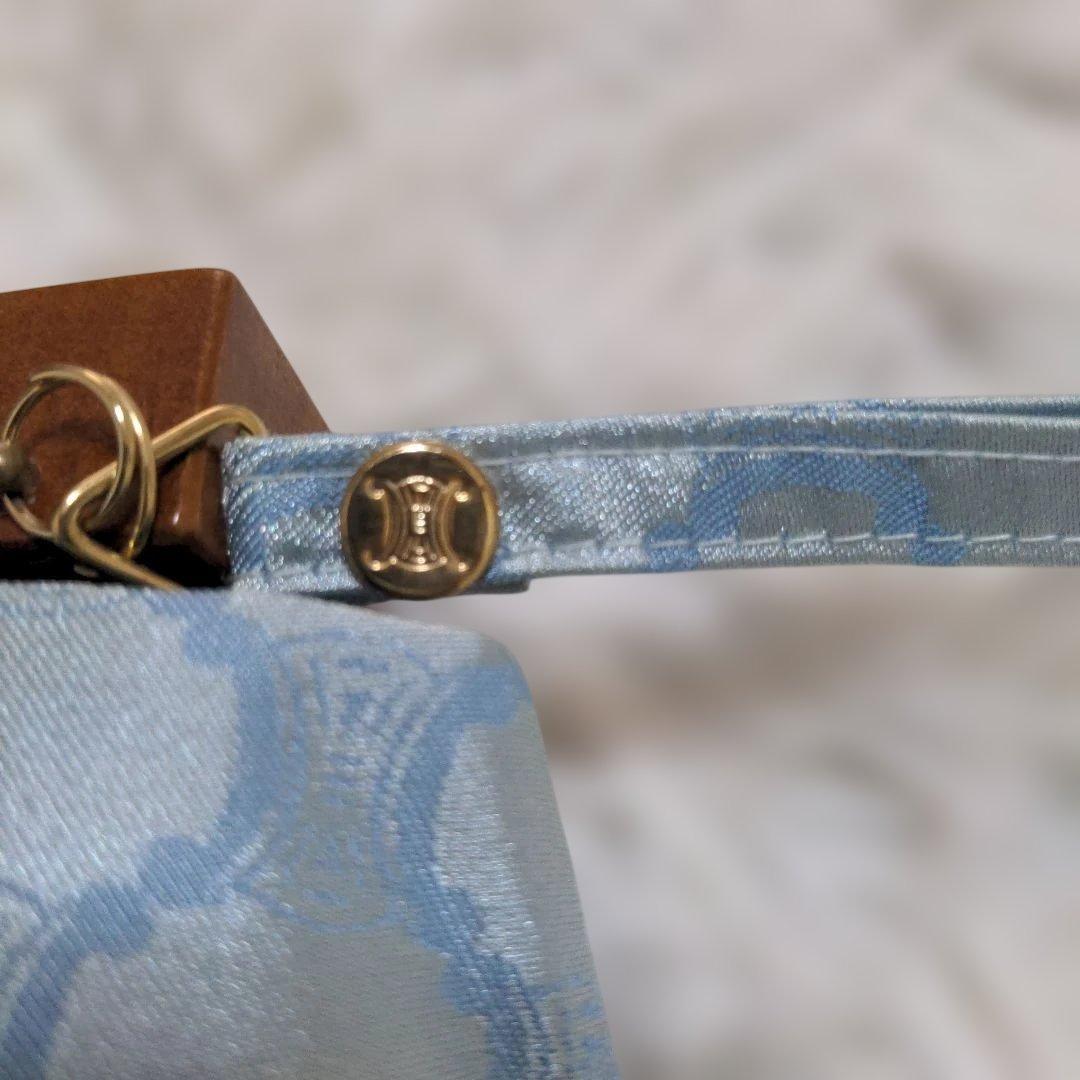 廃盤品 未使用 CELINE セリーヌ 折りたたみ傘 マカダム柄 水色