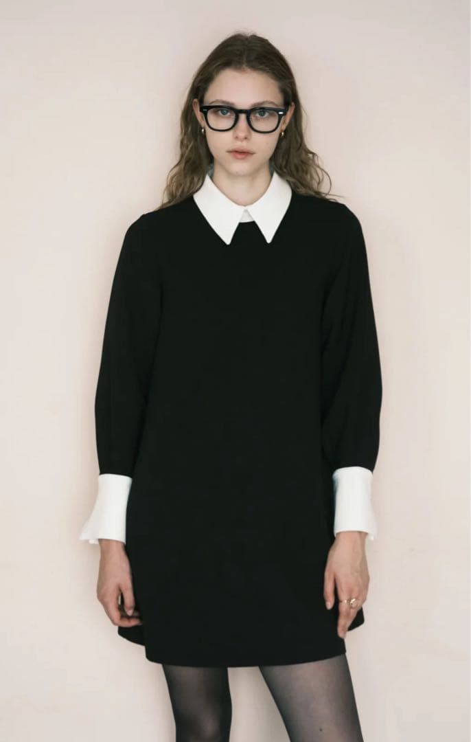 foufou フーフー バイカラー ミニドレス