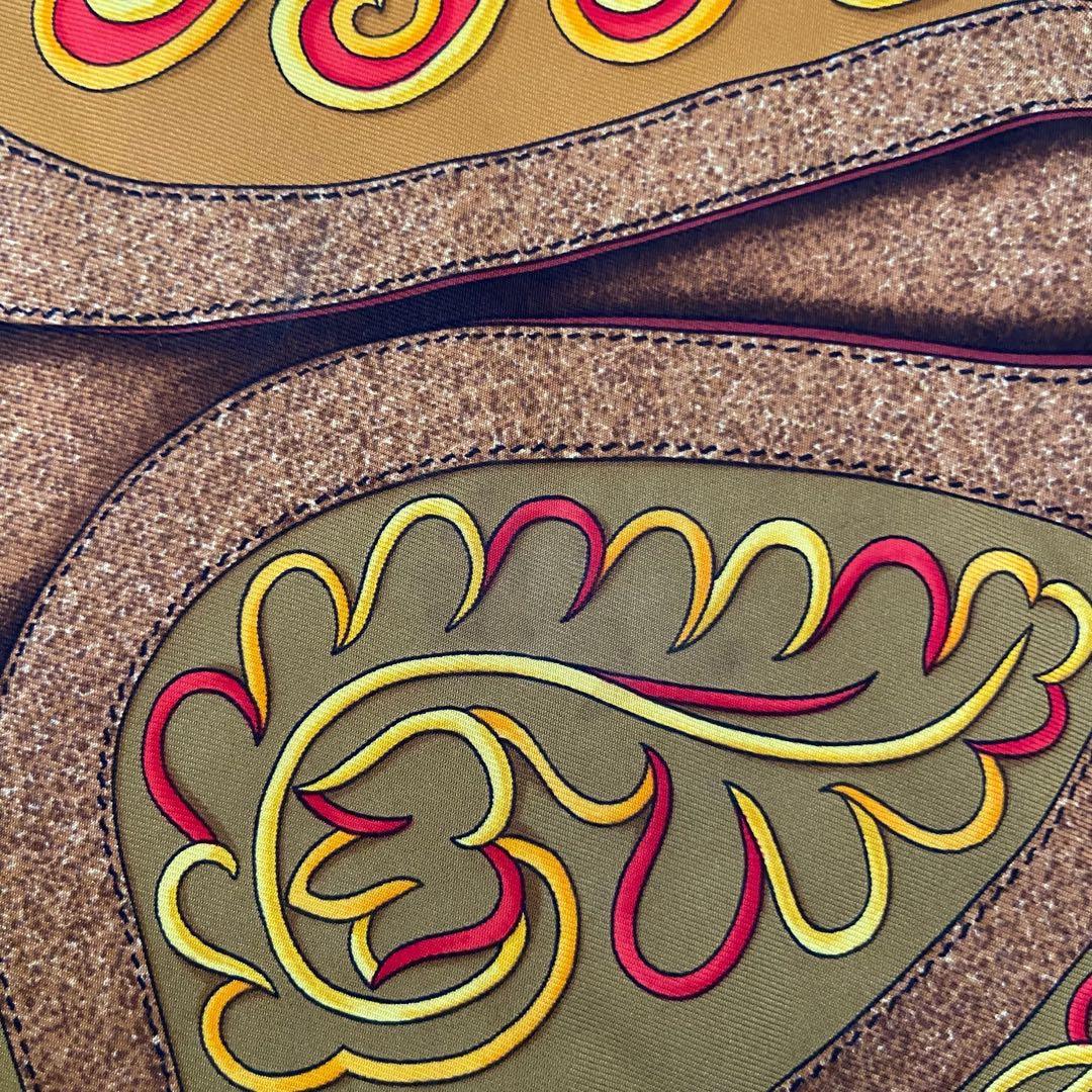 美品　HERMES Festival柄　スカーフ　馬具　シルク　ニット　カシミヤ