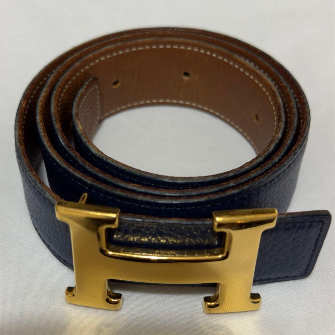 ネイビー エルメス ベルト コンスタンス ゴールド リバーシブル hermes