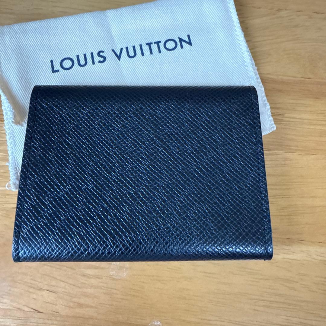 LOUIS VUITTON ブラックレザー 名刺入れ 保存袋付