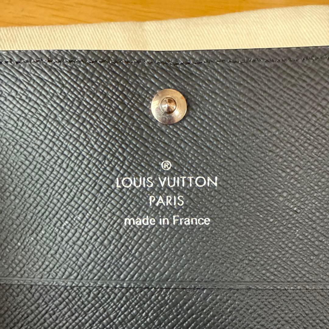 LOUIS VUITTON ブラックレザー 名刺入れ 保存袋付