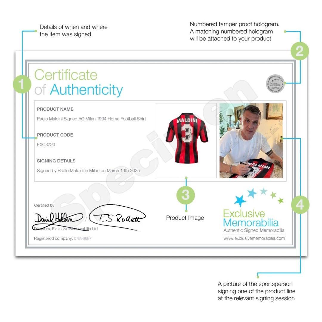 【専用】パオロ・マルディーニ 直筆サイン入りユニフォーム ACミラン