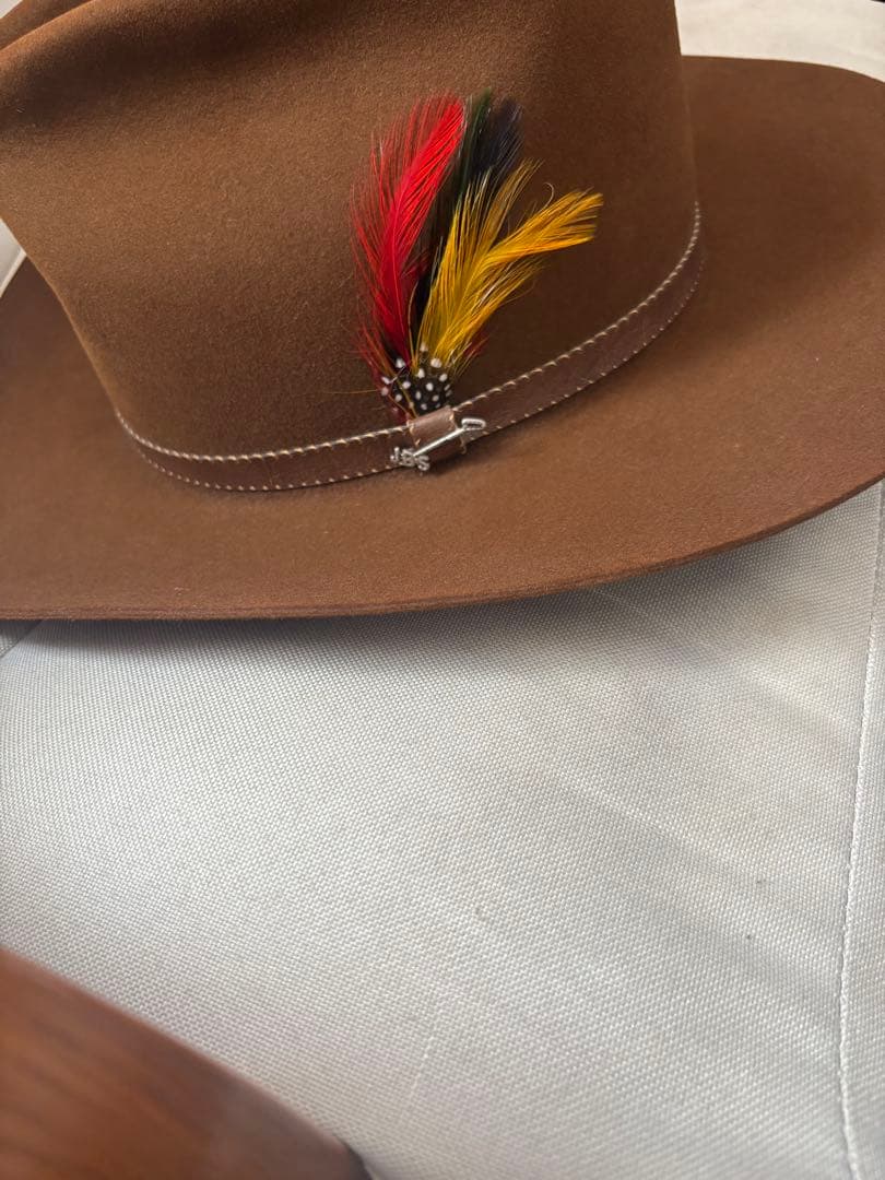 最終値下げ‼️ステットソン4Xビーバーハット/ウエスタンハットJBSピン/羽つき