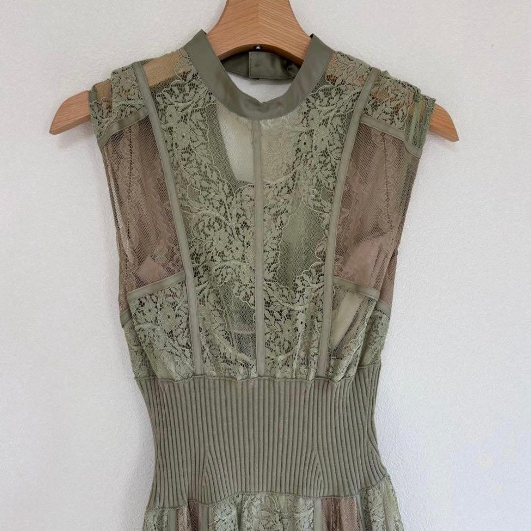 SNIDEL スィッチングレースドレス ミント S ワンピース　結婚式