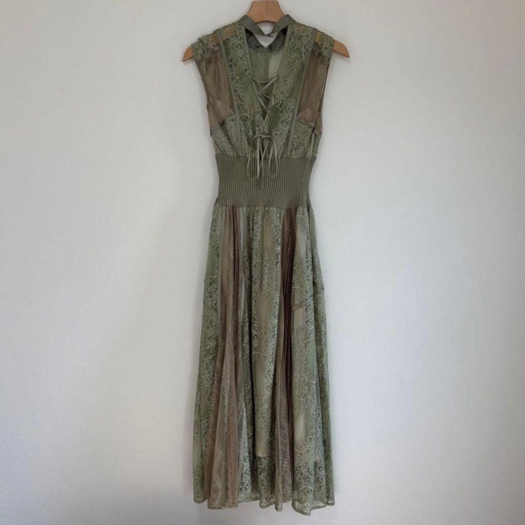 SNIDEL スィッチングレースドレス ミント S ワンピース　結婚式