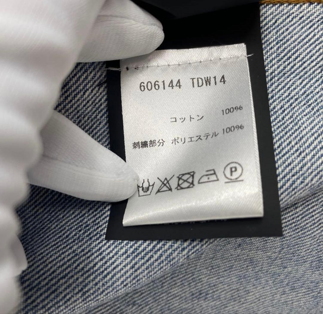 【美品】バレンシアガ ネックロゴ オーバーサイズ デニムジャケット 34