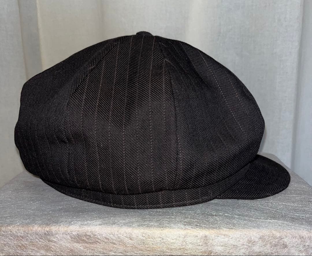 S ダッパーズ キャスケット1207ブラウンストライプ 綿スベリ