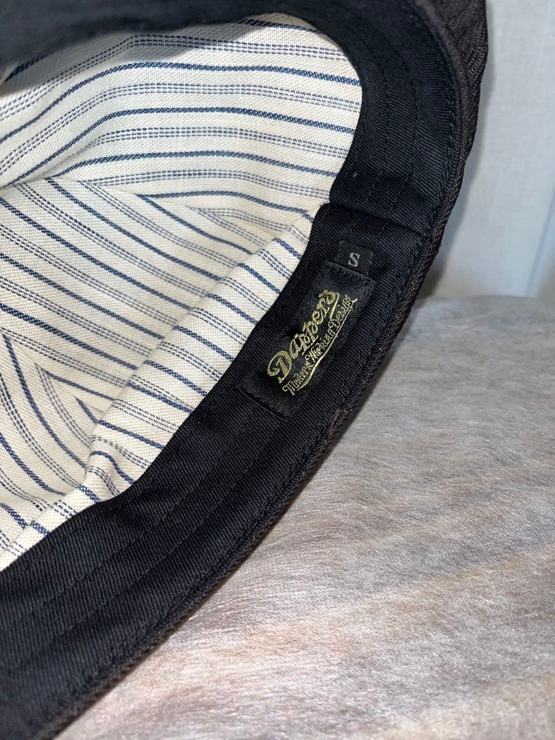 S ダッパーズ キャスケット1207ブラウンストライプ 綿スベリ