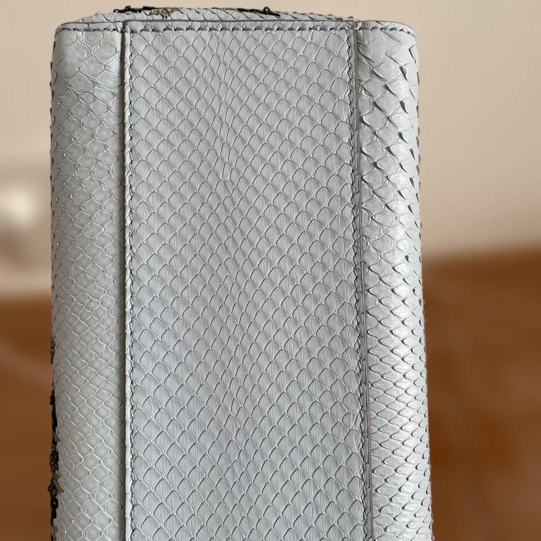 美品　Fendi 花柄刺繍 ハンドバッグ 水色