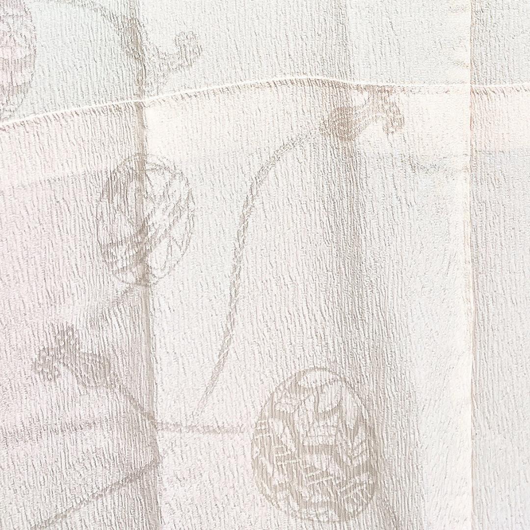 長襦袢　襟に刺繍　鞠　水引　芝草　梅花　芝草　竹　着物　124b d ms