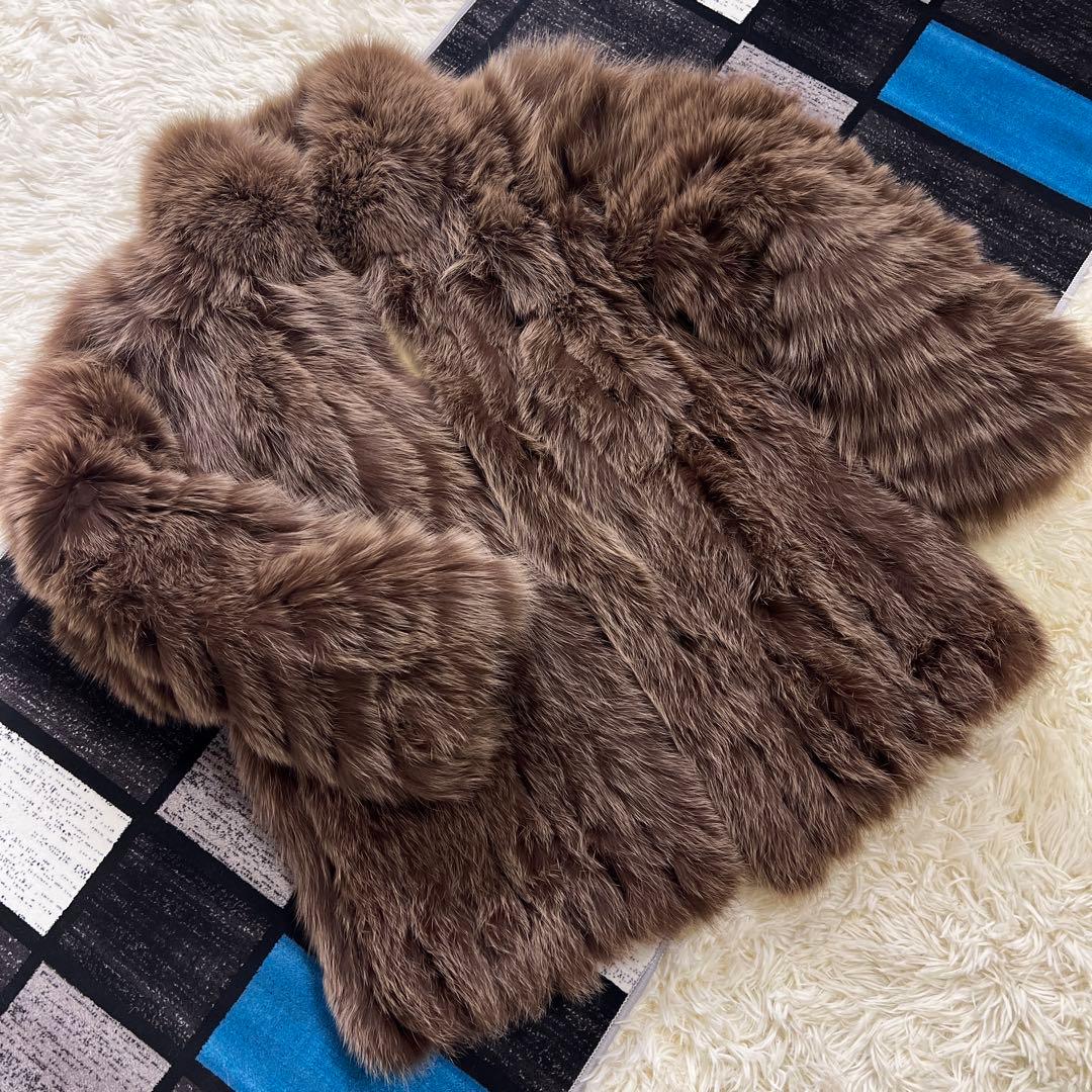 肉厚 ボリューム◎ ブルーフォックス 染め コート 9号 本毛皮 銀サガ