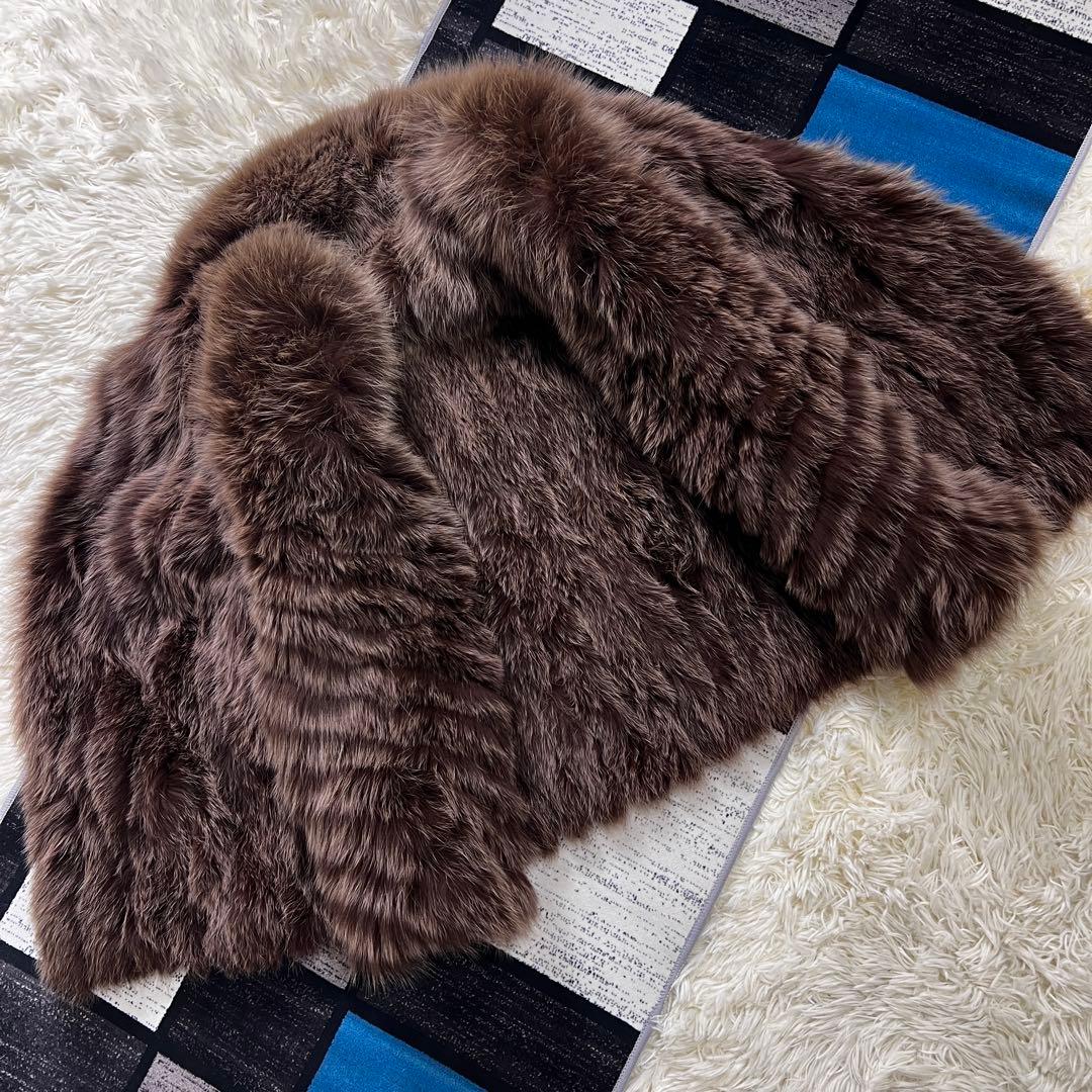 肉厚 ボリューム◎ ブルーフォックス 染め コート 9号 本毛皮 銀サガ