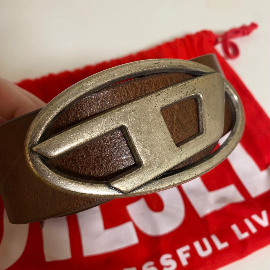 DIESEL レザーベルト ブラウン