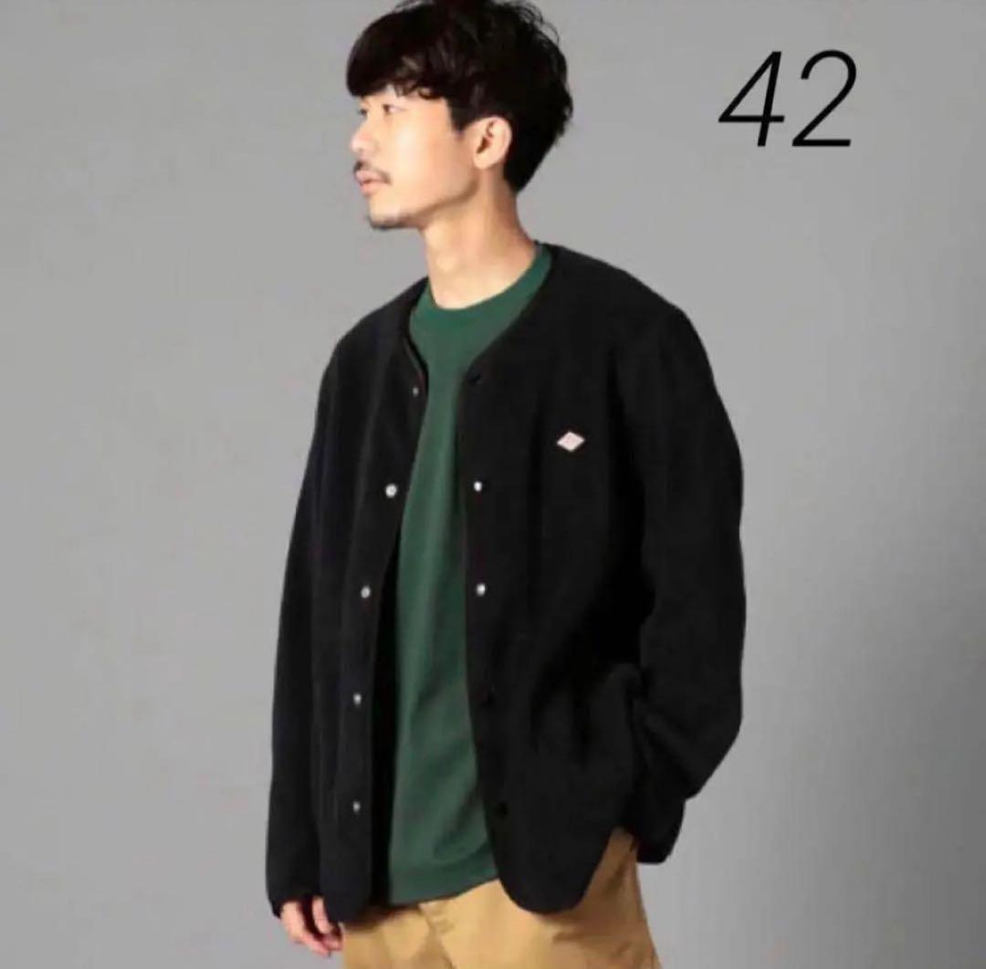 DANTONダントン　ノーカラー フリース ジャケット　ブラック42