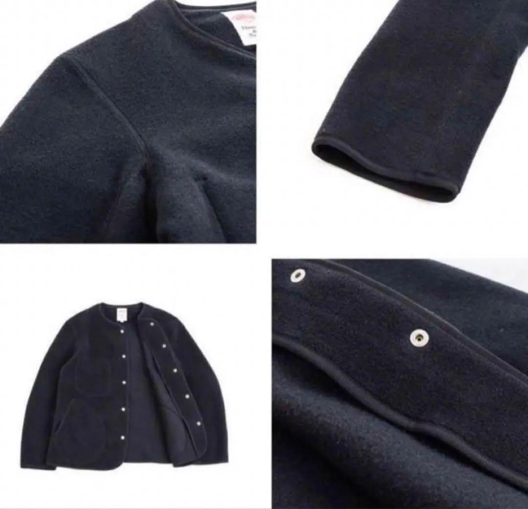 DANTONダントン　ノーカラー フリース ジャケット　ブラック42