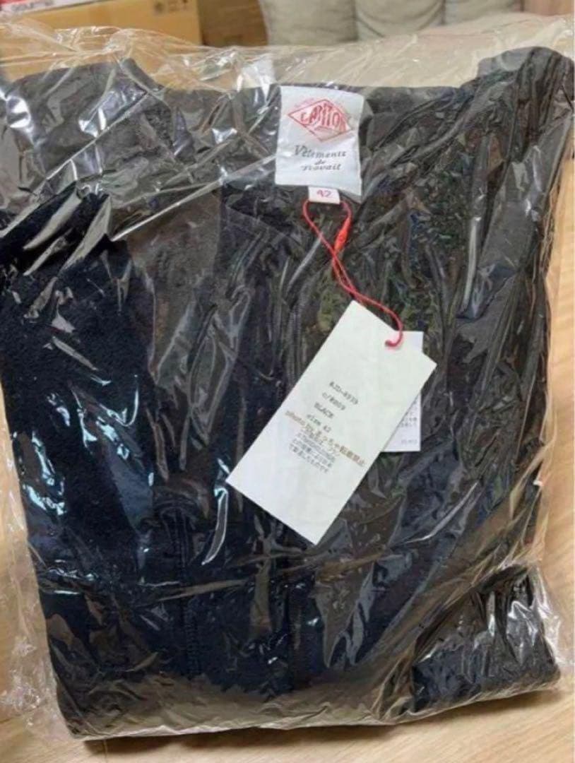 DANTONダントン　ノーカラー フリース ジャケット　ブラック42