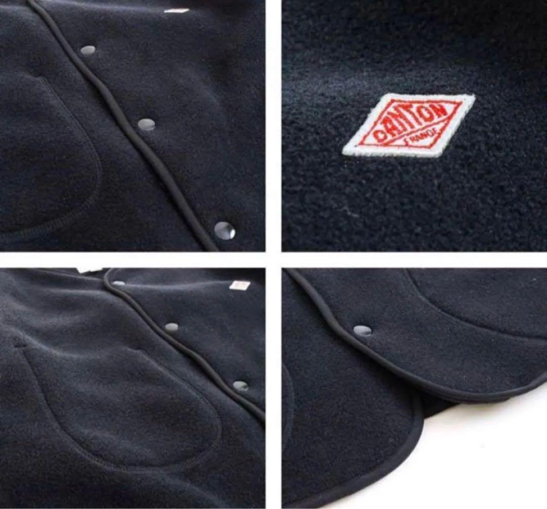 DANTONダントン　ノーカラー フリース ジャケット　ブラック42