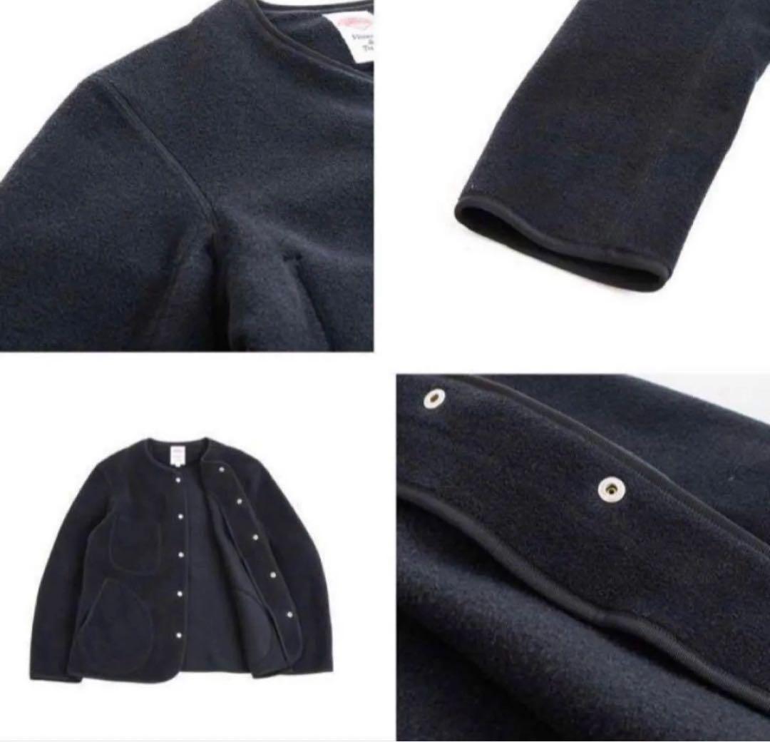 DANTONダントン　ノーカラー フリース ジャケット　ブラック42