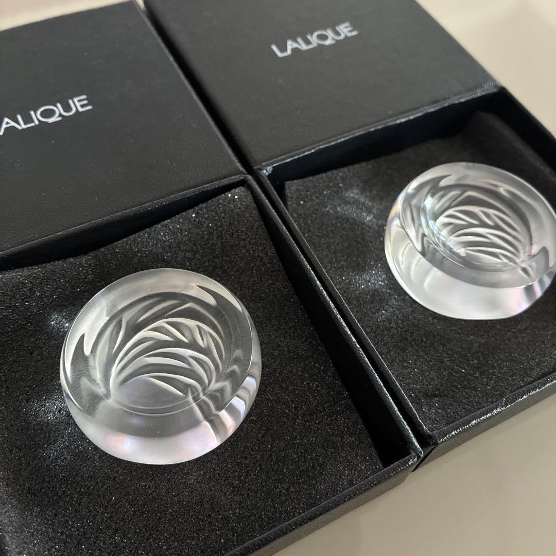 【新品未使用】LALIQUE ラリック　クリスタル 箸置 2個セット　クリスマス
