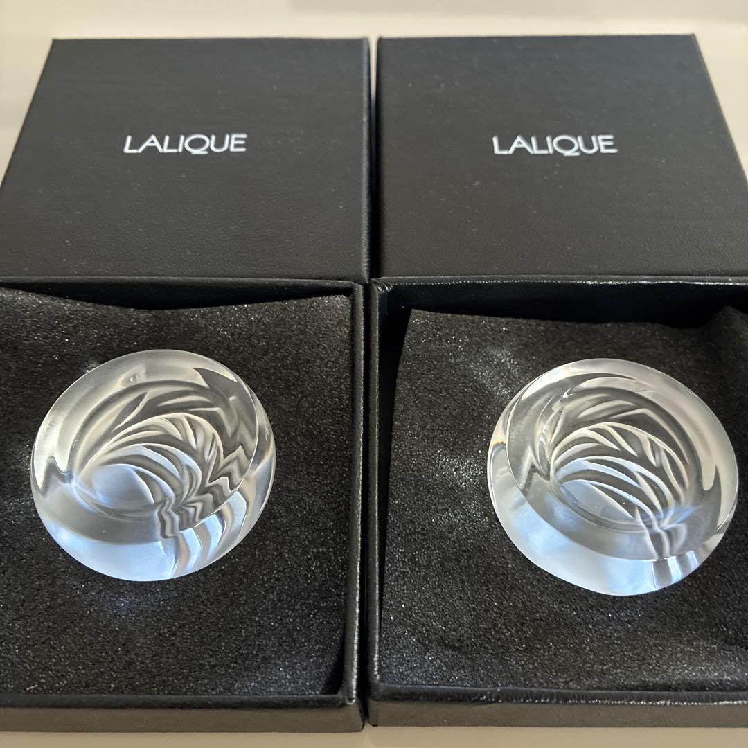 【新品未使用】LALIQUE ラリック　クリスタル 箸置 2個セット　クリスマス