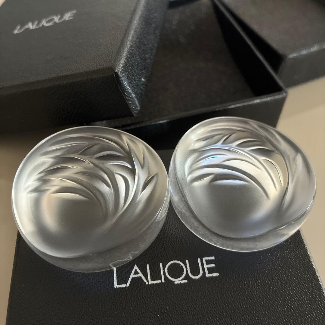 【新品未使用】LALIQUE ラリック　クリスタル 箸置 2個セット　クリスマス