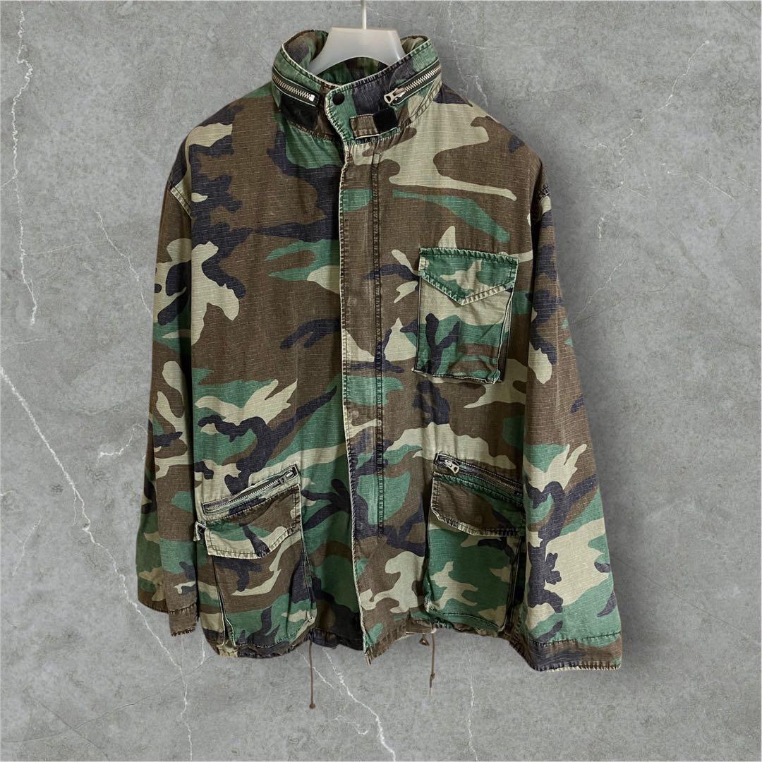 【POST O’ALLS】カモフラ柄ミリタリージャケット/XLサイズ
