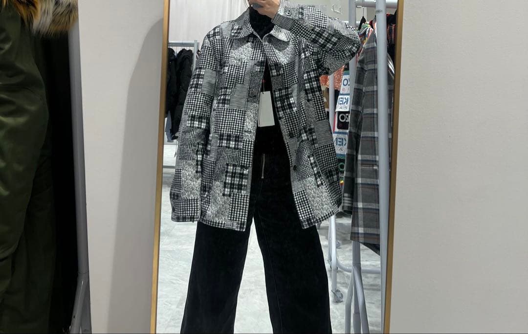 KENZO パッチワーク柄 長袖シャツ