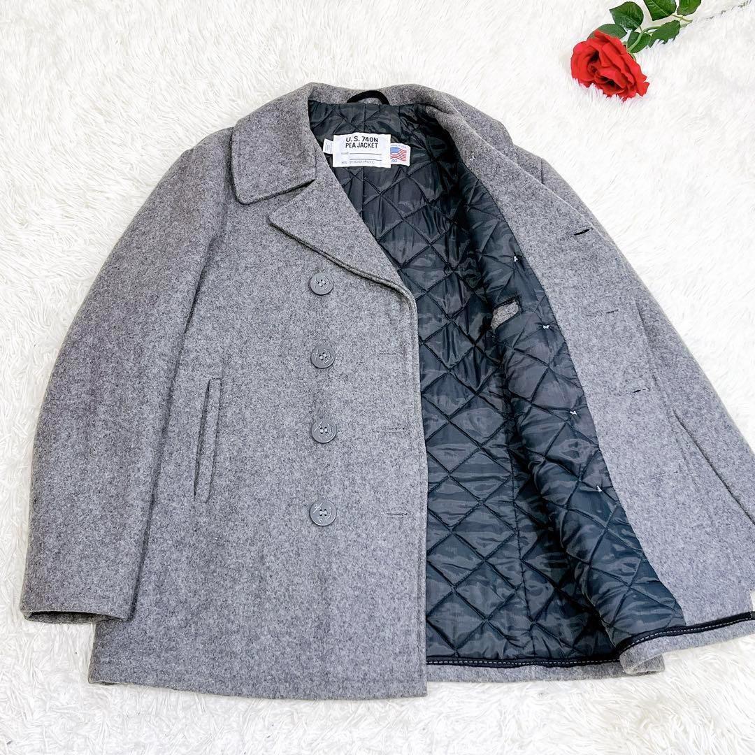 極美品✨　ショット　schott ピーコート　pコート ウール　グレー　40
