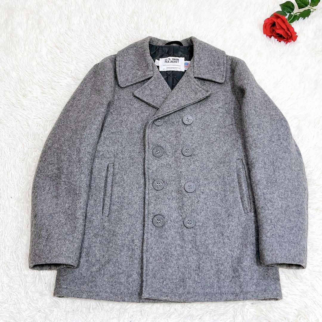 極美品✨　ショット　schott ピーコート　pコート ウール　グレー　40