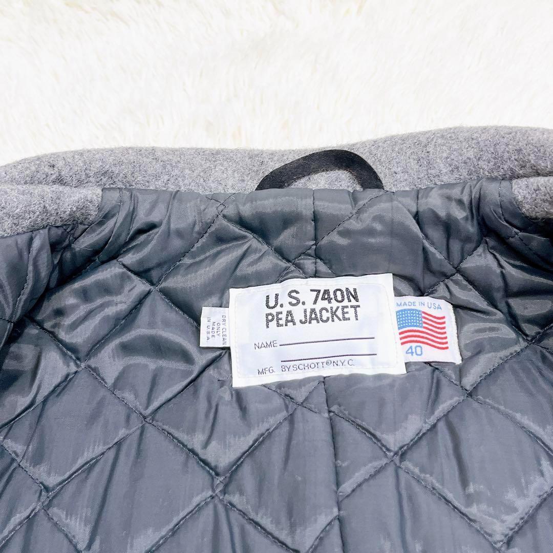 極美品✨　ショット　schott ピーコート　pコート ウール　グレー　40