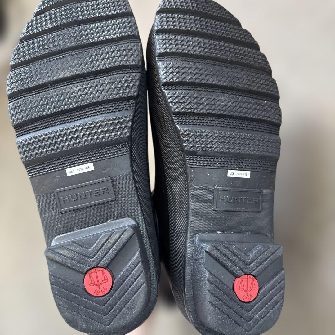 HUNTER レインブーツ ブラック 長靴 サイドゴア