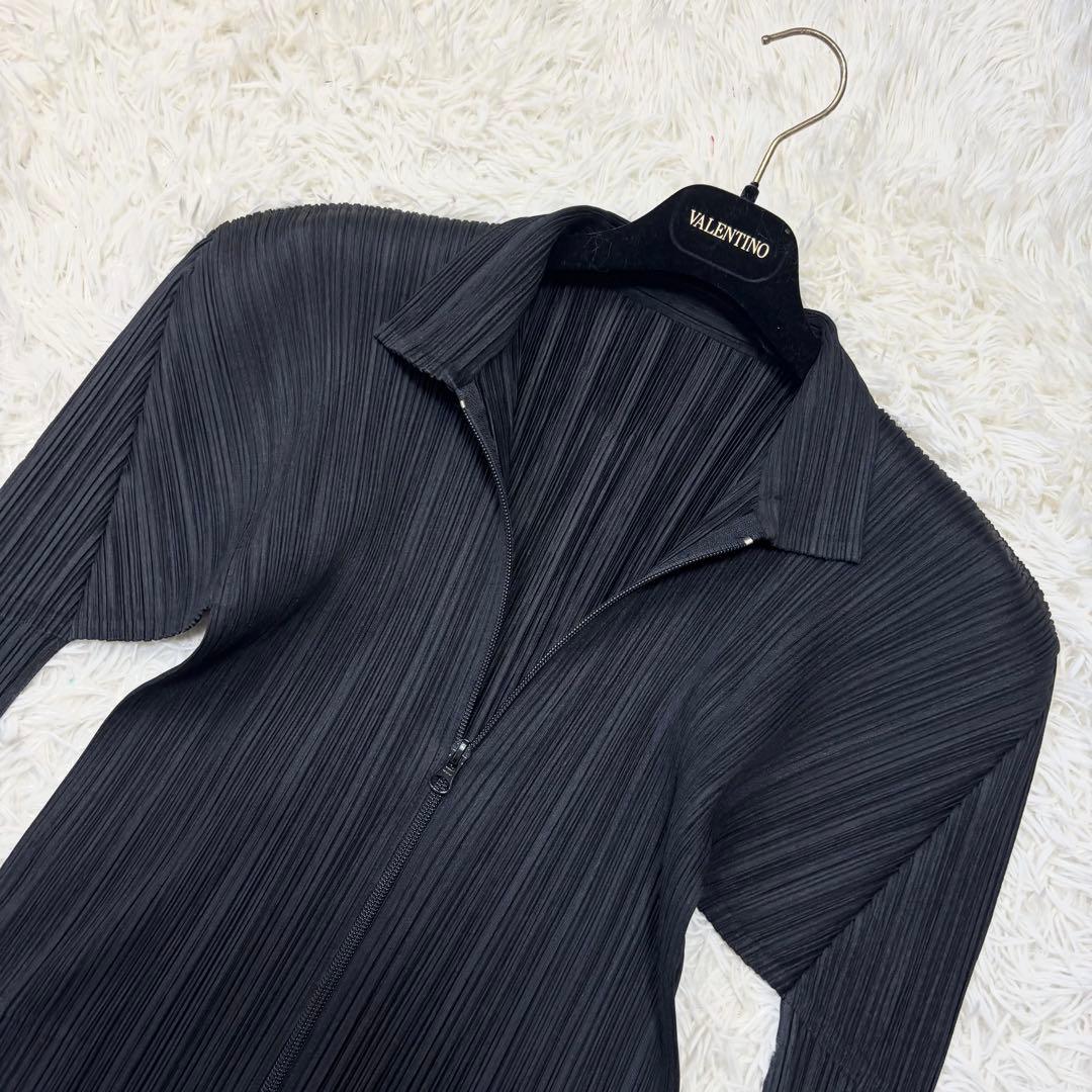 美品✨イッセイミヤケ プリーツ ジャケット 黒 3 Lサイズ カーディガン