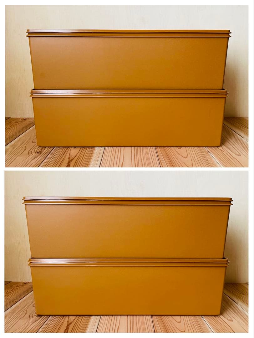 2個セット/送料込み/タッパーウェア/ディープ/ロングスーパーケース/セピア