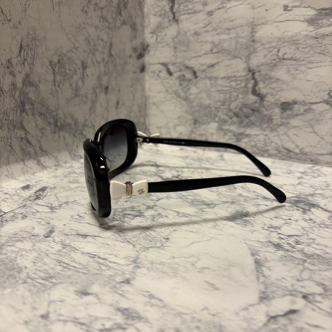【F-fox8】CHANEL ブラック サングラス リボンモチーフ