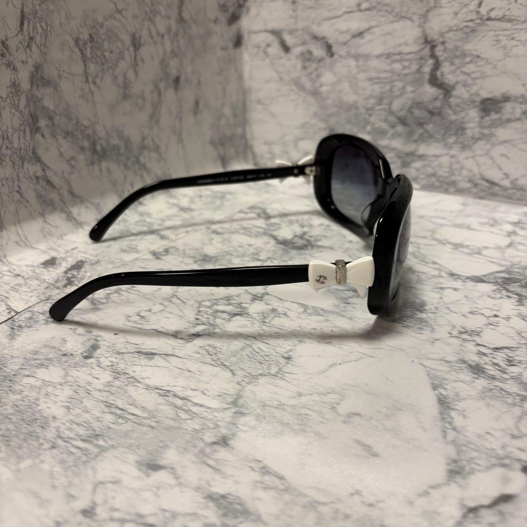【F-fox8】CHANEL ブラック サングラス リボンモチーフ