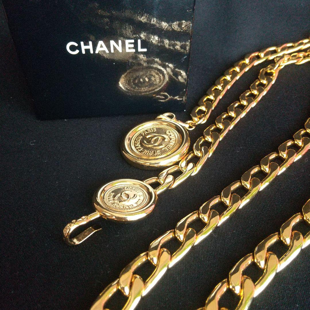 【美品】CHANEL シャネル チェーンベルト モチーフ