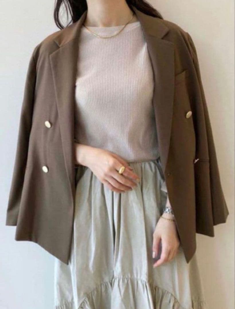 Mila owenミラオーウェン　金釦ダブルブレザー 正規品　ブラウン