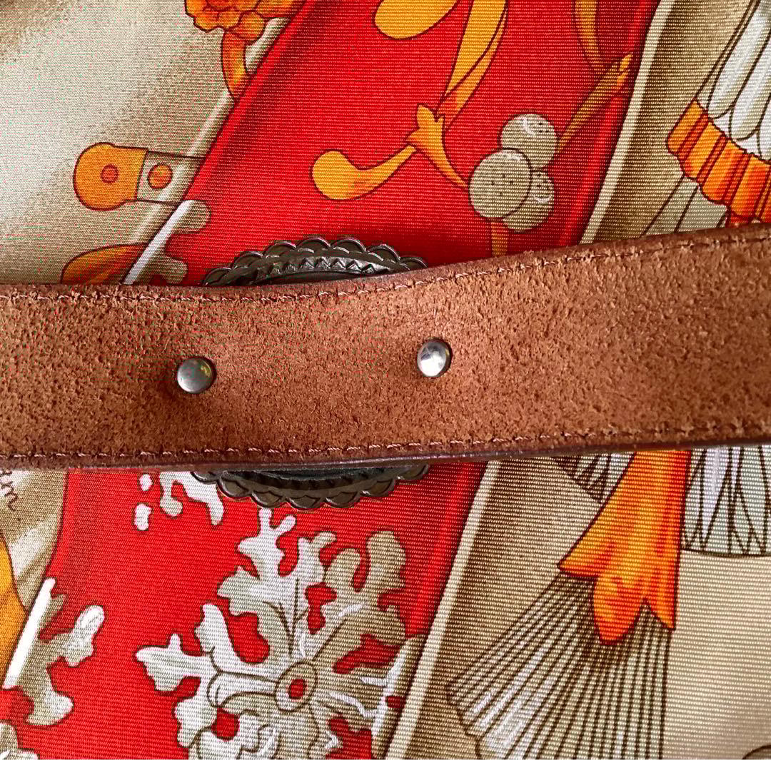 ヴィンテージ コンチョベルト ウエスタン レザーベルト 本革 ネイティブ 個性派