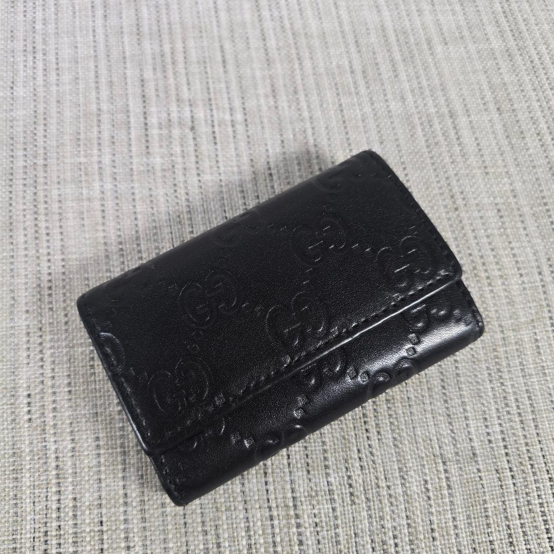 極美品　GUCCI　グッチ　6連　キーケース　グッチシマ　シマライン　レザー