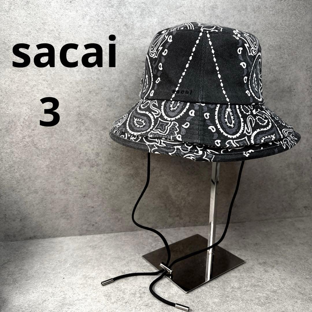 美品！Sacai サカイBANDANA バンダナ ダブルブリム バケットハット