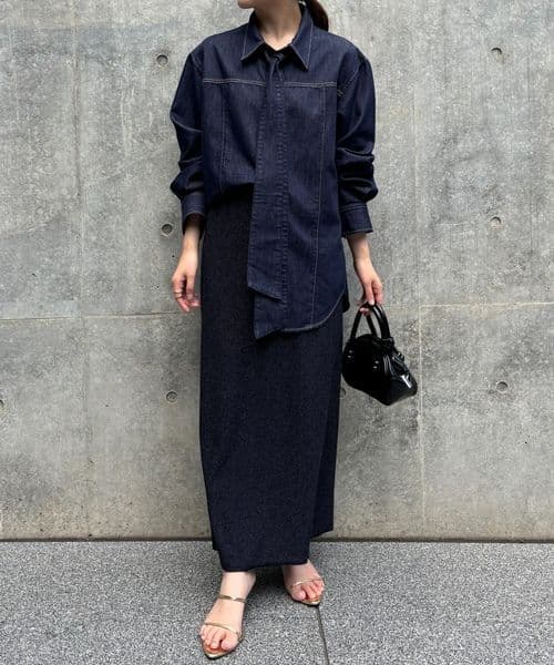 ひ*4様 【新品】ボウタイデニムシャツ コラージュガリャルダガランテ Q.ano