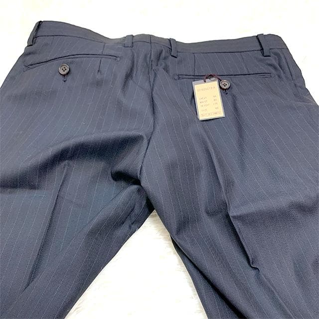 未使用タグ✨️シルク混 COMME CA MEN スーツセットアップ ストライプ