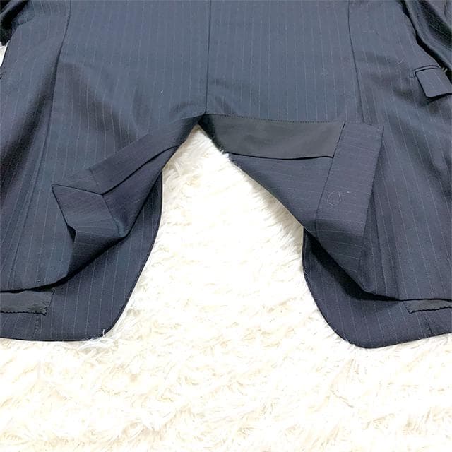 未使用タグ✨️シルク混 COMME CA MEN スーツセットアップ ストライプ