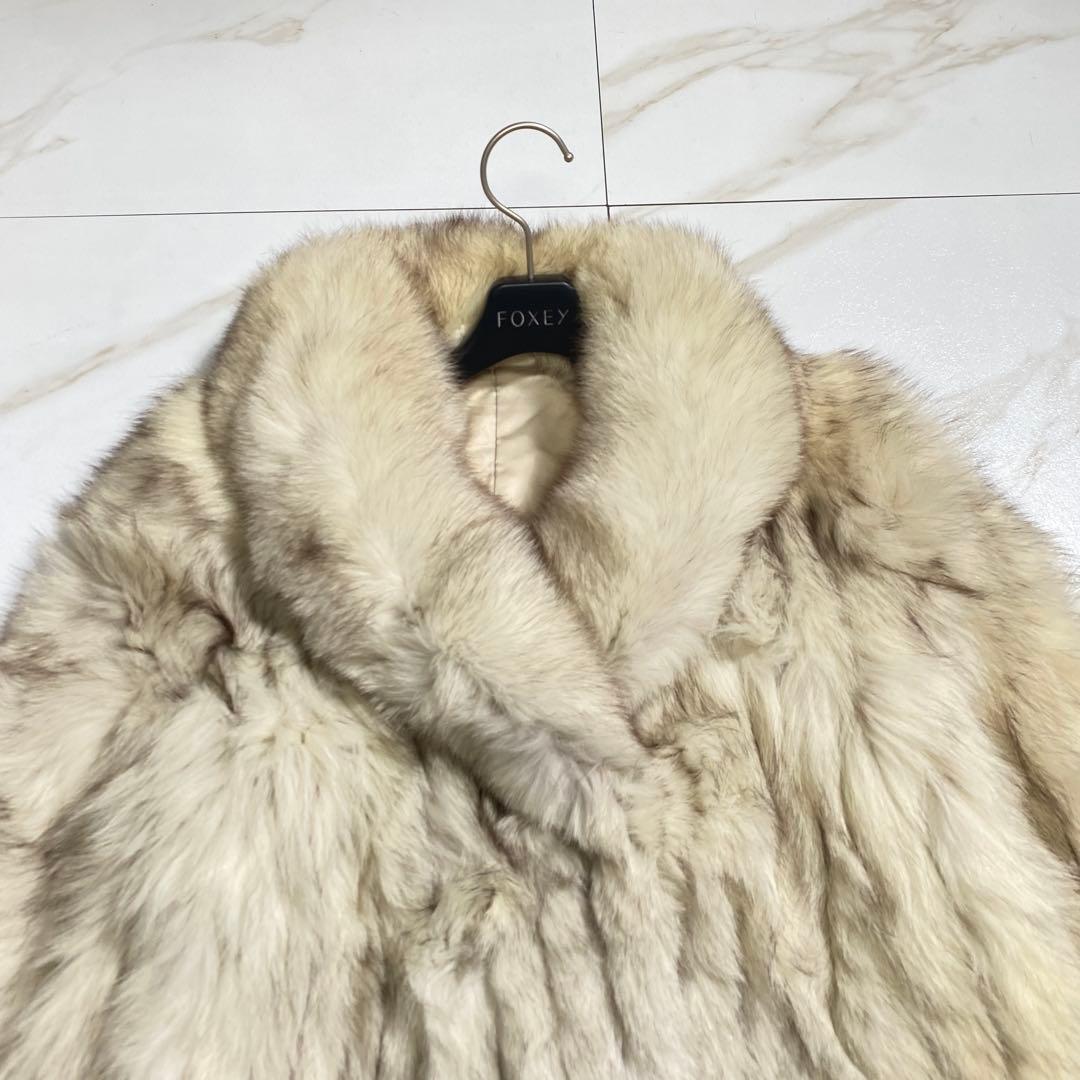 ヴィンテージ フォックスファーコート 肉厚 もこもこ 女優襟 入手困難 11
