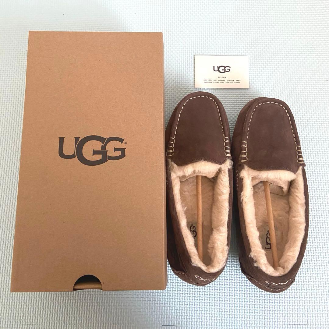 25cm UGG アンスレー モカシン シープスキン チョコレート