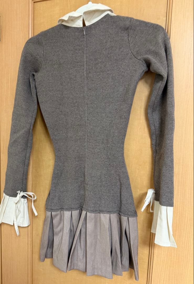 ダーリッチ　シャツドッキングプリーツミニワンピース